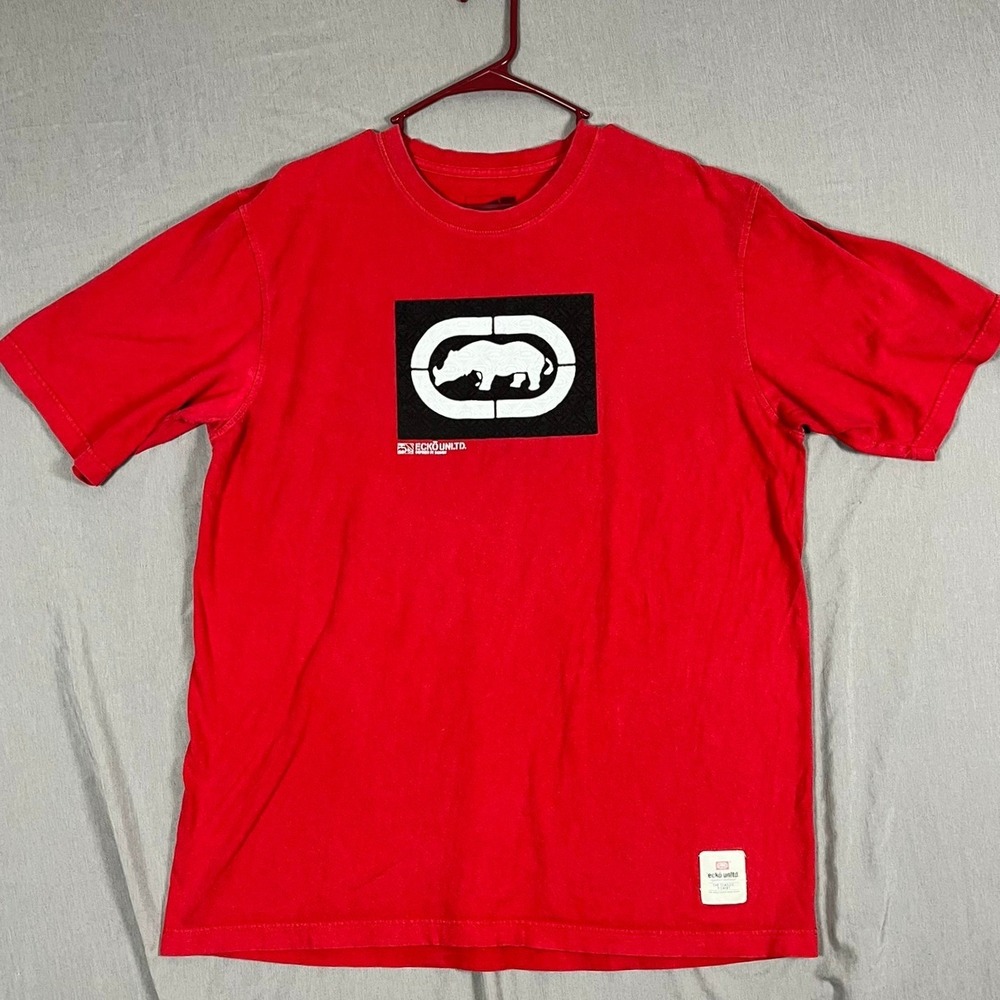 Ecko Unltd T-Shirt‎ Mens 2XL Classic Red Rhino Graphic Streetwear EUC